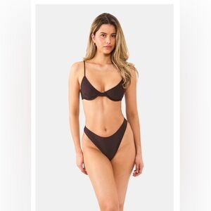 Classic Underwire Bikini Set in Dark Brown